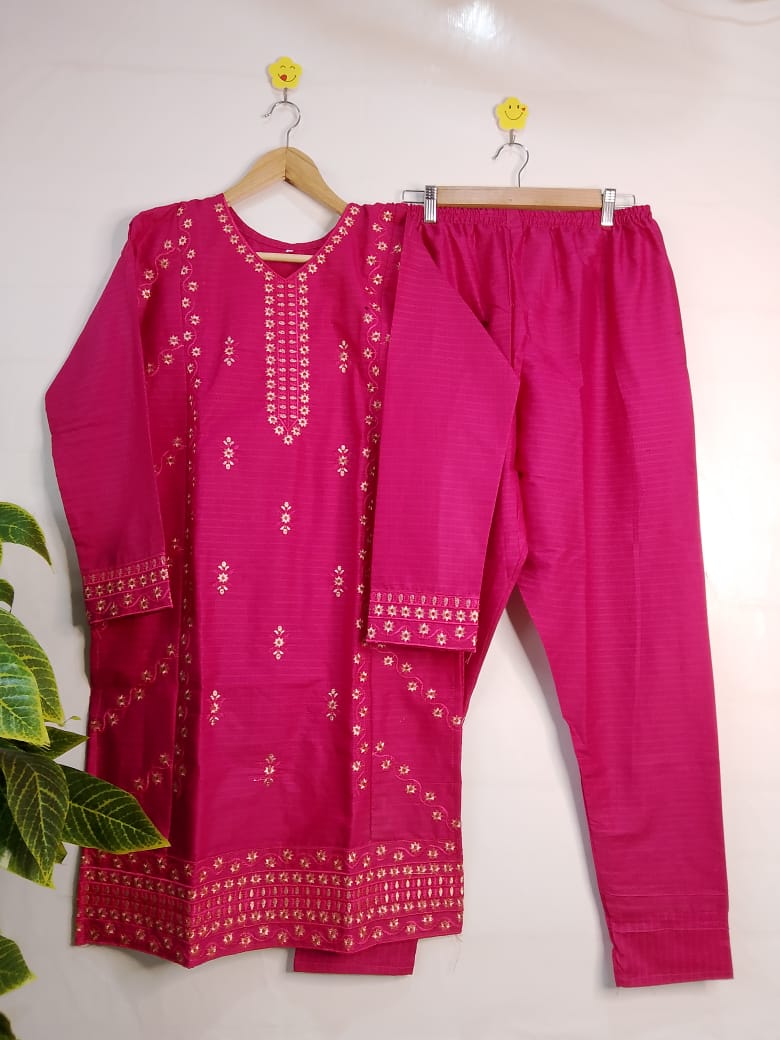 V-Neck Embroidery 2PCS