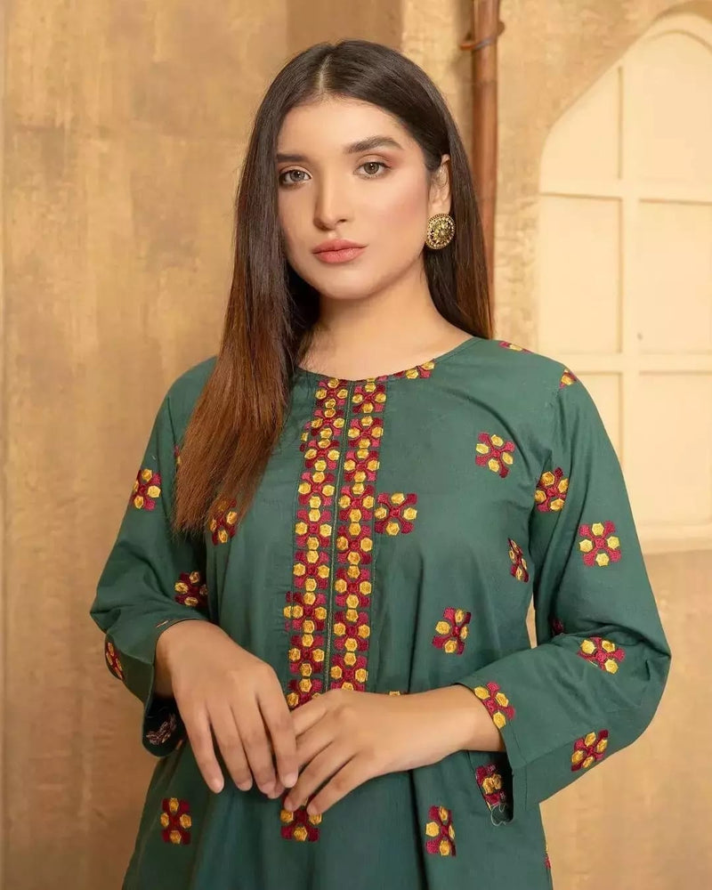 Leaf 2pcs embroidery Suit