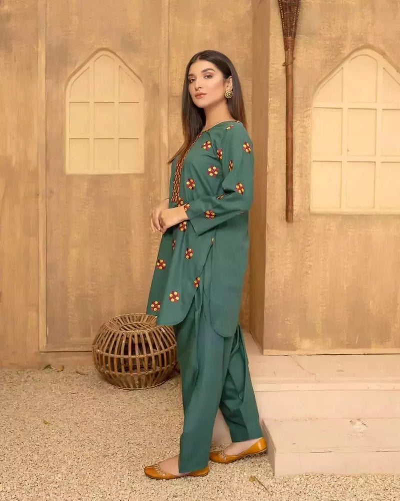 Leaf 2pcs embroidery Suit